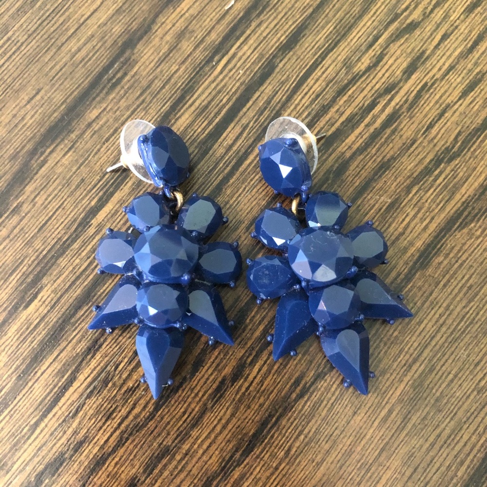 j. Crew navy statement earrings